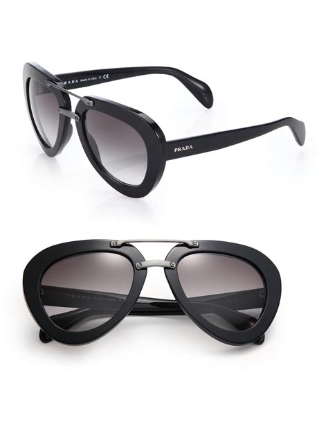 prada aviator style sunglasses|prada 52mm aviator sunglasses.